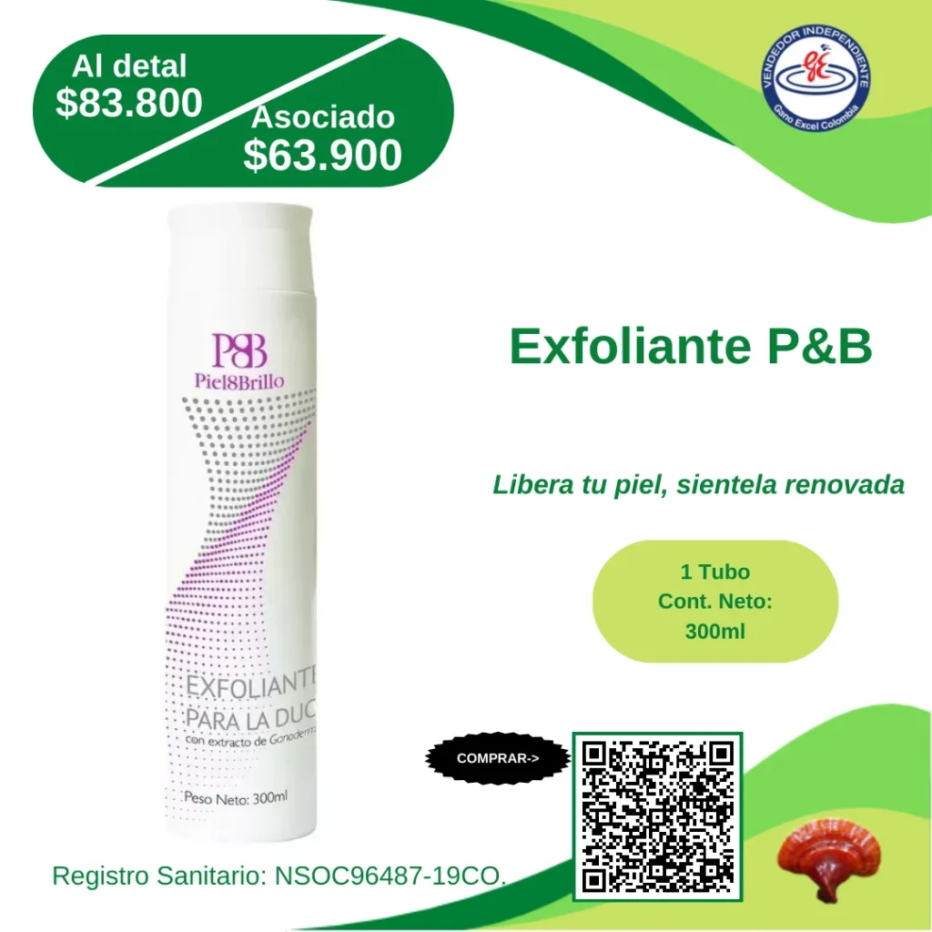 Exfoliante PB con ganoderma lucidum gano excel colombia