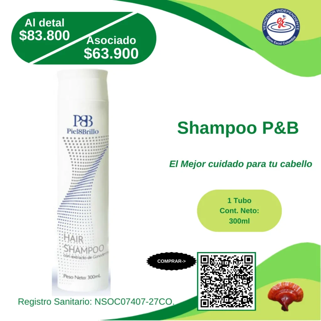 Shampoo P&B de gano excel con ganoderma lucidum