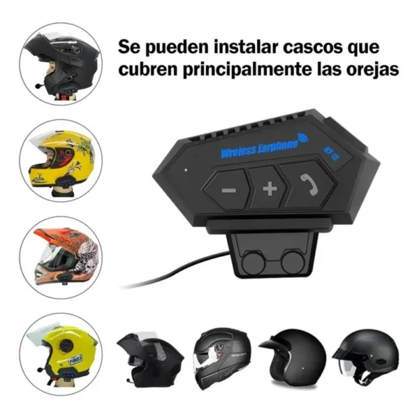 Auriculares Inalámbricos Intercomunicador Bluetooth Para Casco De Moto Bt-12 - DNIX TECNOLOGÍA