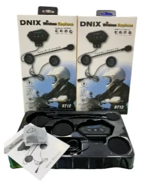 Auriculares Inalámbricos Intercomunicador Bluetooth Para Casco De Moto Bt-12 - DNIX TECNOLOGÍA