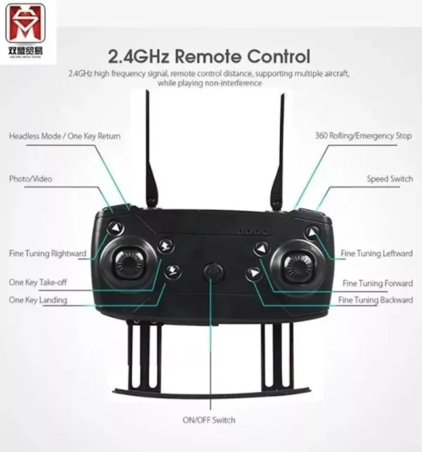 Drone Plegable Con Cámara Wifi 2.4g Fpv Control Altura 998w