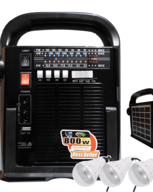 Kit Panel Solar Radio FM / Bluetooth / USB / SD / 3 Led